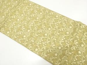 アンティーク　花唐草模様織り出し袋帯（着用可）
